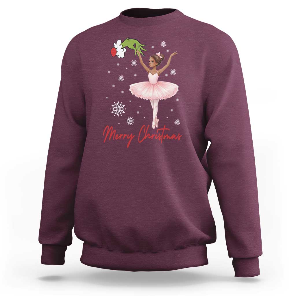 Black Nutcracker Ballet Sweatshirt Merry Christmas - Wonder Print Shop