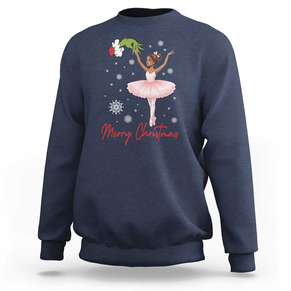 Black Nutcracker Ballet Sweatshirt Merry Christmas - Wonder Print Shop