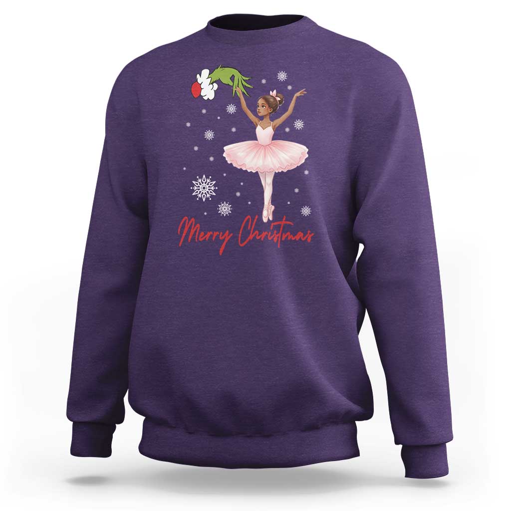 Black Nutcracker Ballet Sweatshirt Merry Christmas - Wonder Print Shop