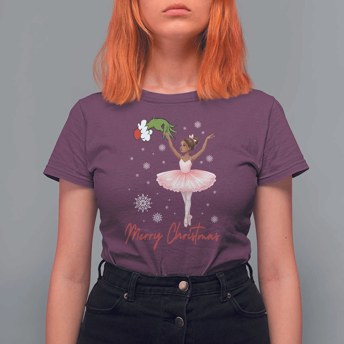 Black Nutcracker Ballet T Shirt For Women Merry Christmas - Wonder Print Shop
