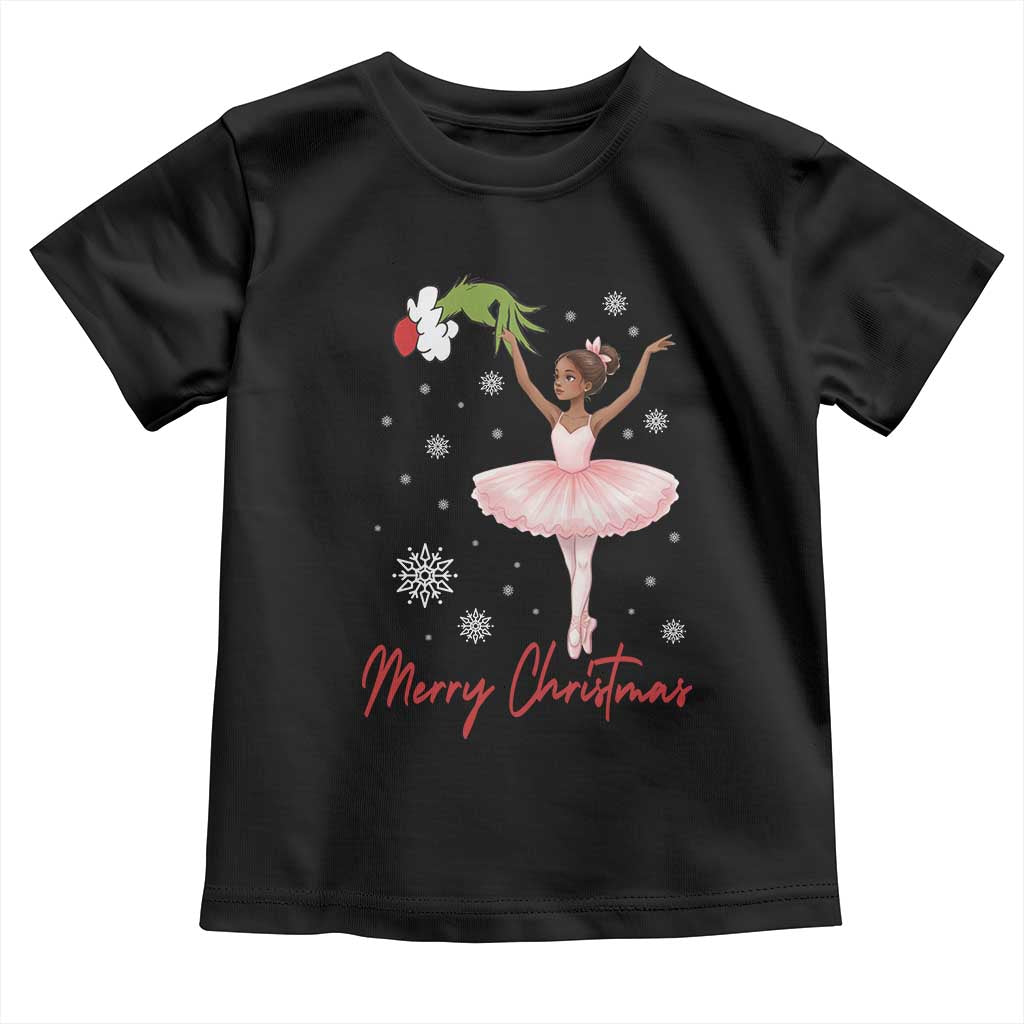 Black Nutcracker Ballet Toddler T Shirt Merry Christmas - Wonder Print Shop