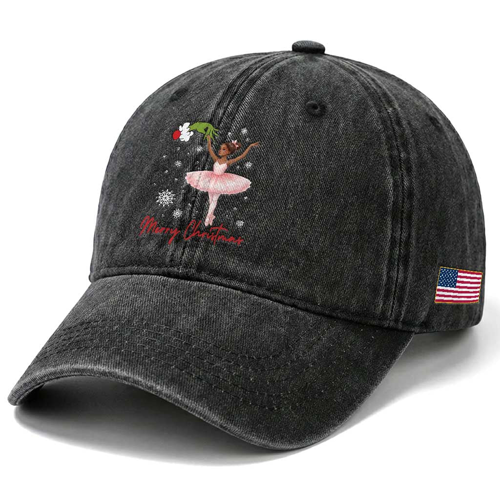 Black Nutcracker Ballet Washed Cotton Baseball Cap Merry Christmas