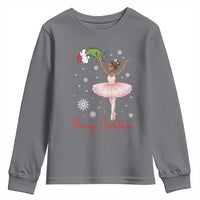 Black Nutcracker Ballet Youth Sweatshirt Merry Christmas - Wonder Print Shop