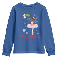 Black Nutcracker Ballet Youth Sweatshirt Merry Christmas - Wonder Print Shop