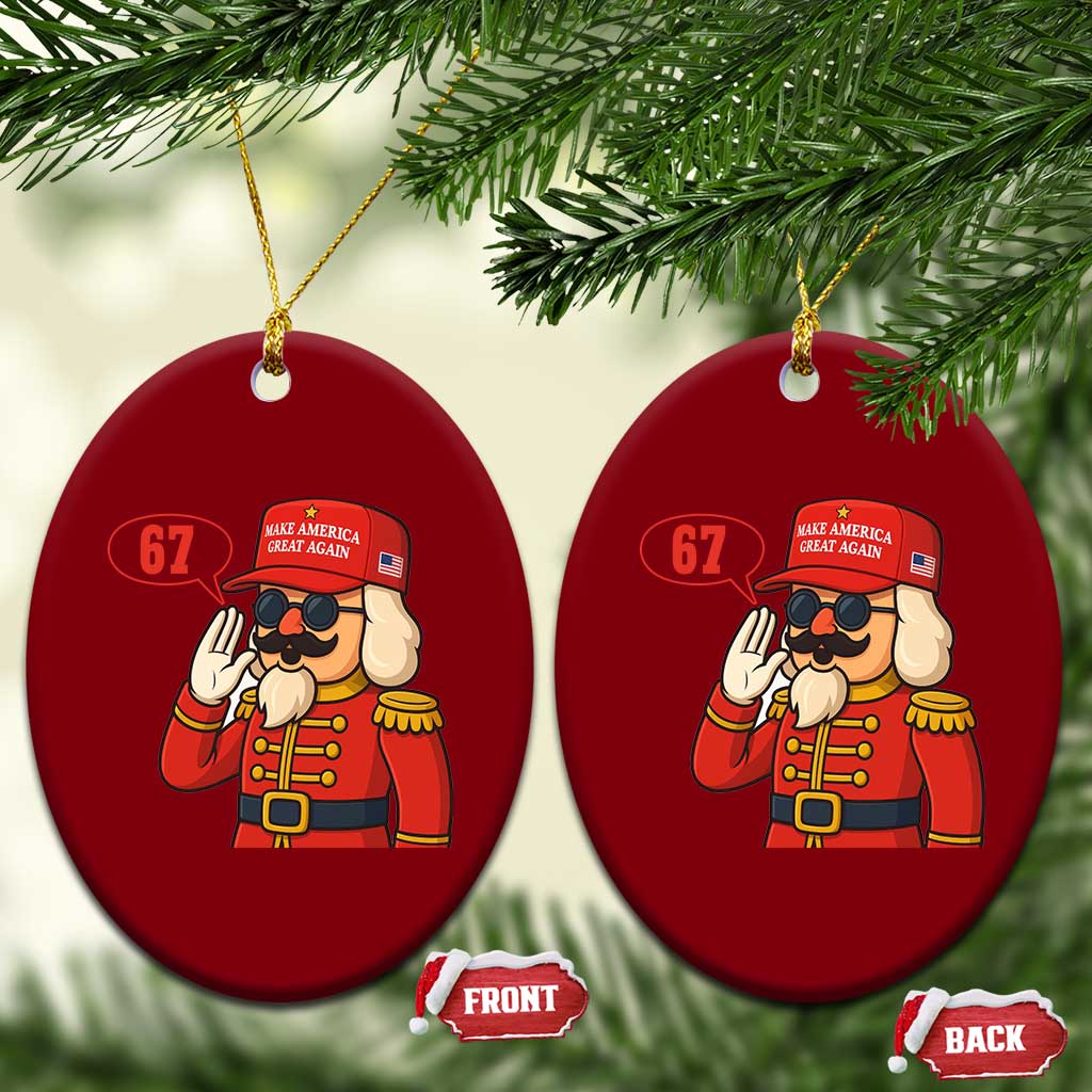 67 Six Seven Christmas Meme Ceramic Ornament Funny Nutcracker Make Xmas Great Again - Wonder Print Shop