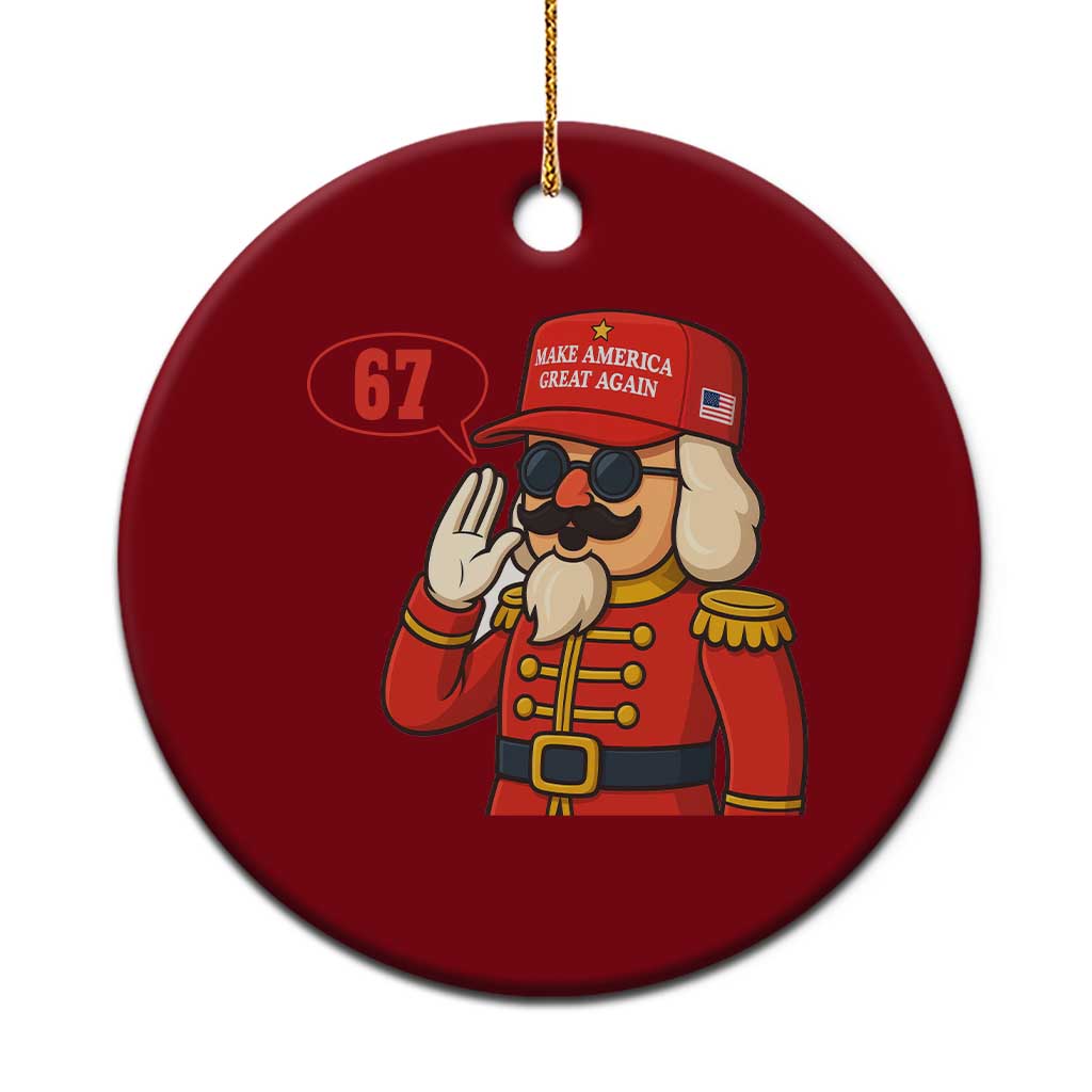 67 Six Seven Christmas Meme Ceramic Ornament Funny Nutcracker Make Xmas Great Again - Wonder Print Shop