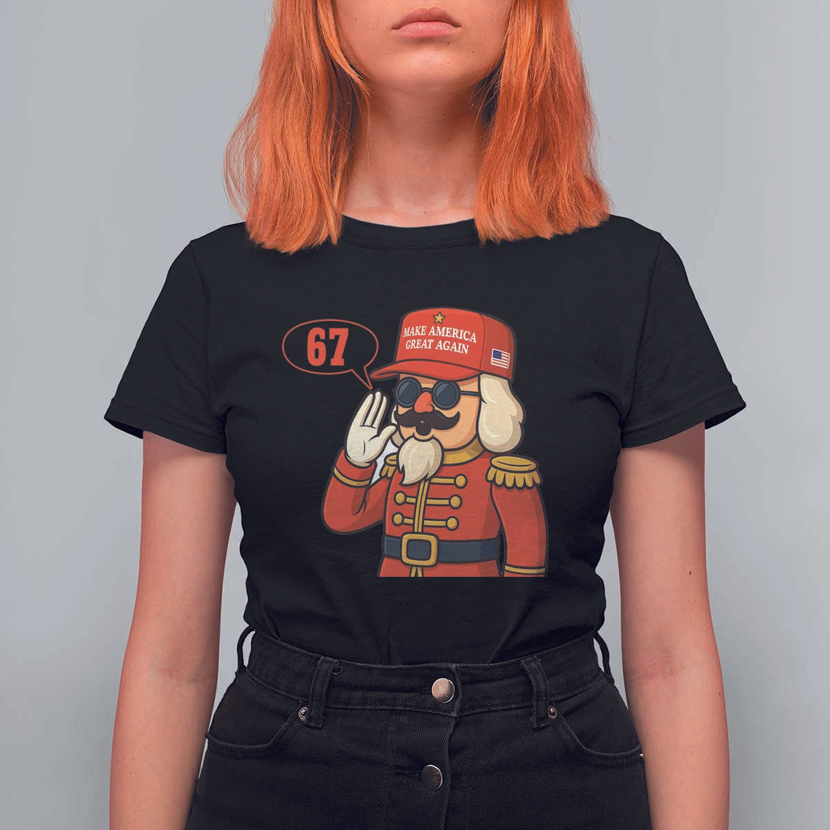 67 Six Seven Christmas Meme T Shirt For Women Funny Nutcracker Make Xmas Great Again - Wonder Print Shop