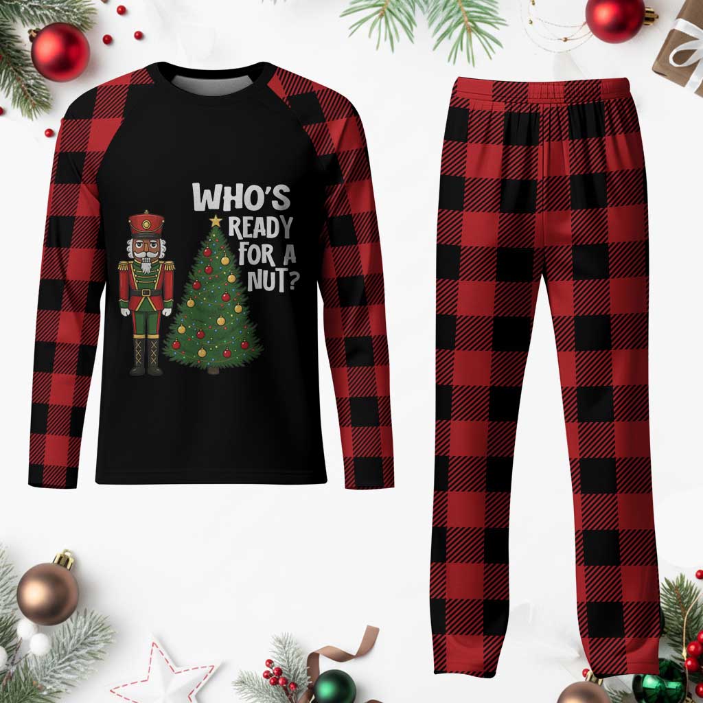 Black Nutcracker Christmas Plaid Pajama Set Who Is Ready For A Nut - Wonder Print Shop