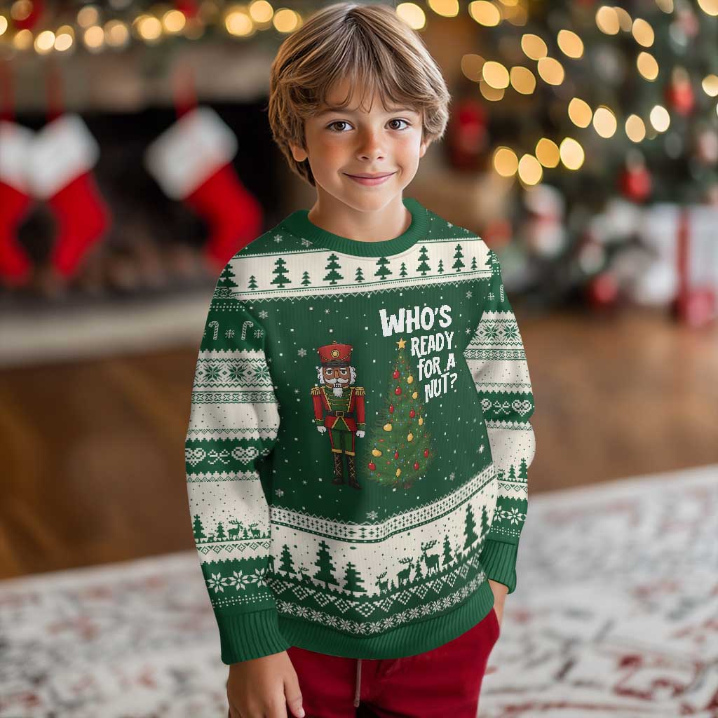 Black Nutcracker Christmas Ugly Christmas Sweater Who Is Ready For A Nut - Wonder Print Shop