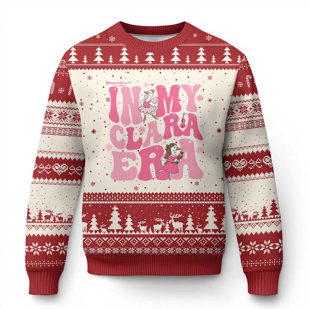 Nutcracker Goose Ballet Ugly Christmas Sweater In My Clara Era - Wonder Print Shop