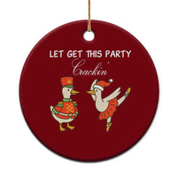 Funny Nutcracker Goose Christmas Ceramic Ornament Let Get This Party Crackin - Wonder Print Shop