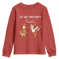Funny Nutcracker Goose Christmas Youth Sweatshirt Let Get This Party Crackin - Wonder Print Shop