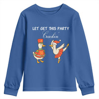 Funny Nutcracker Goose Christmas Youth Sweatshirt Let Get This Party Crackin - Wonder Print Shop