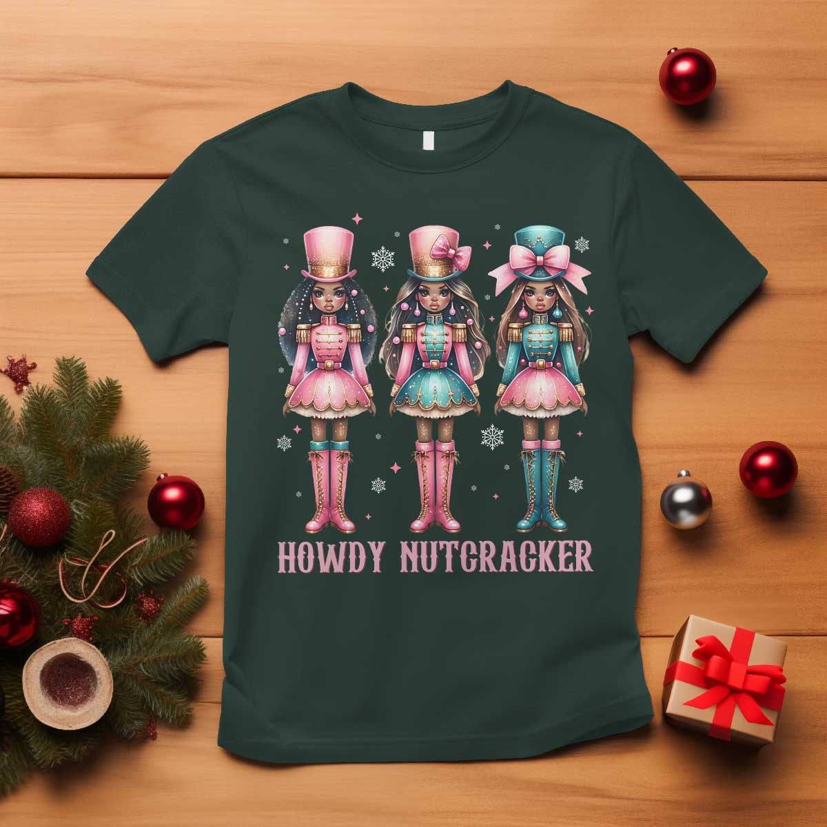 Howdy Nutcracker Cowgirl Christmas Western Country T Shirt - Wonder Print Shop