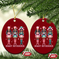 Howdy Nutcracker Cowgirl Christmas Western Country Ceramic Ornament - Wonder Print Shop