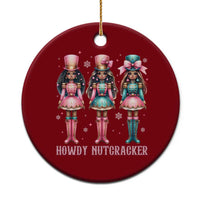 Howdy Nutcracker Cowgirl Christmas Western Country Ceramic Ornament - Wonder Print Shop