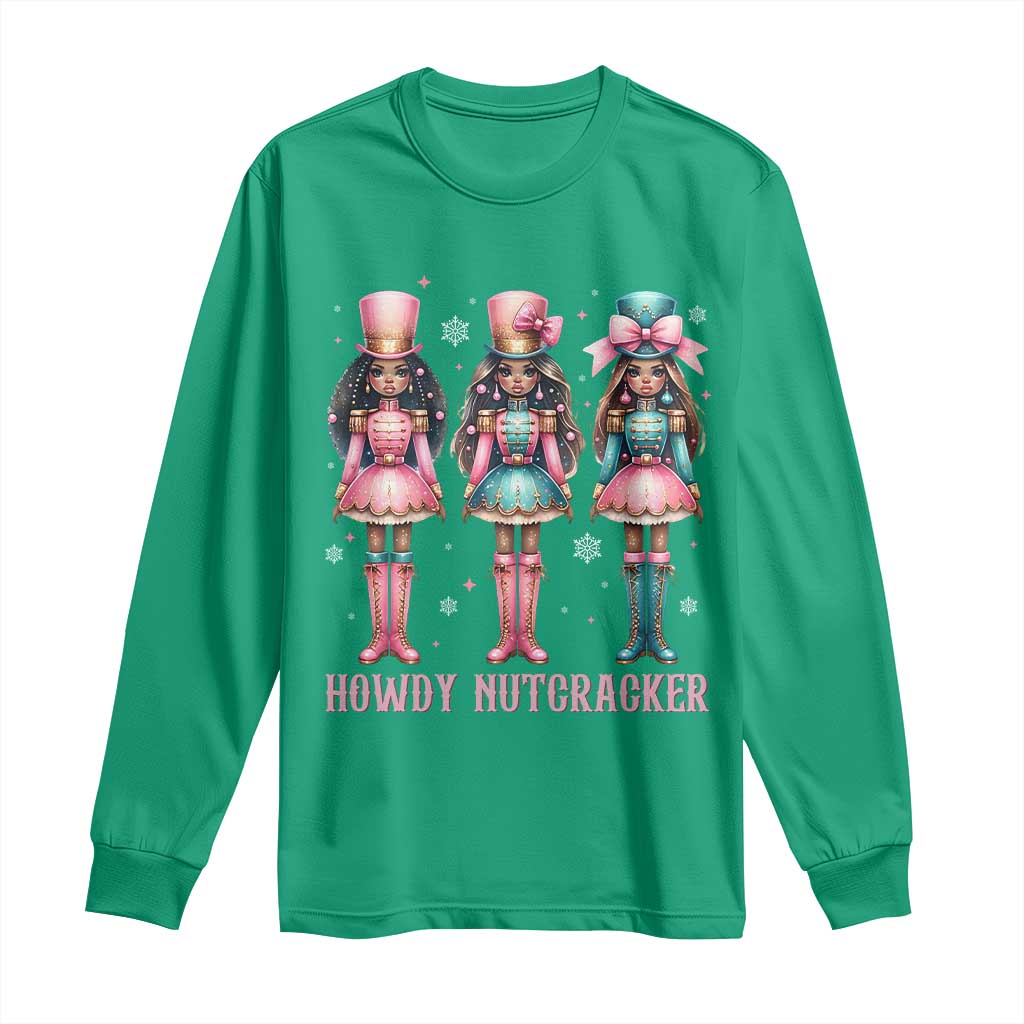 Howdy Nutcracker Cowgirl Christmas Western Country Long Sleeve Shirt - Wonder Print Shop