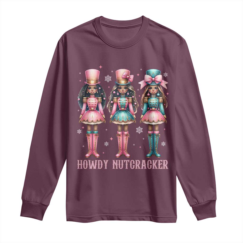 Howdy Nutcracker Cowgirl Christmas Western Country Long Sleeve Shirt - Wonder Print Shop