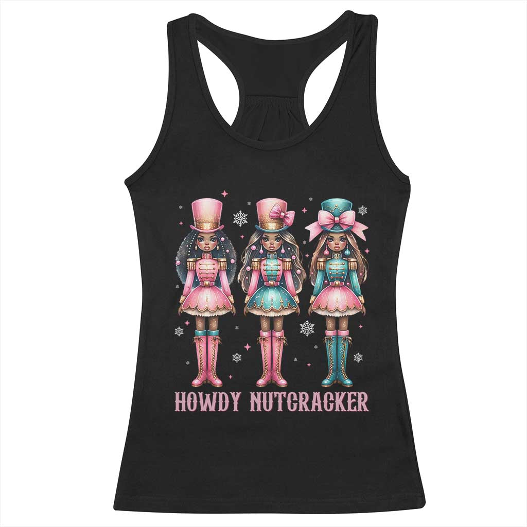 Howdy Nutcracker Cowgirl Christmas Western Country Racerback Tank Top - Wonder Print Shop