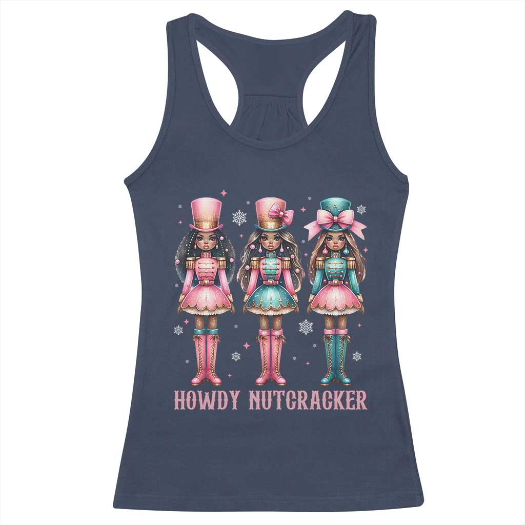 Howdy Nutcracker Cowgirl Christmas Western Country Racerback Tank Top - Wonder Print Shop