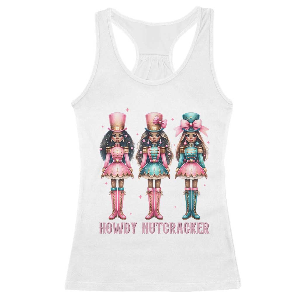 Howdy Nutcracker Cowgirl Christmas Western Country Racerback Tank Top - Wonder Print Shop