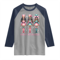 Howdy Nutcracker Cowgirl Christmas Western Country Raglan Shirt - Wonder Print Shop