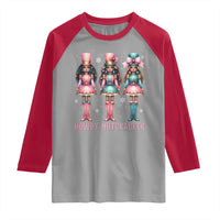 Howdy Nutcracker Cowgirl Christmas Western Country Raglan Shirt - Wonder Print Shop