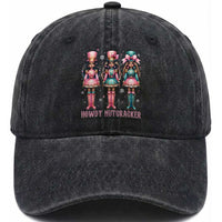 Howdy Nutcracker Cowgirl Christmas Western Country Washed Cotton Baseball Cap