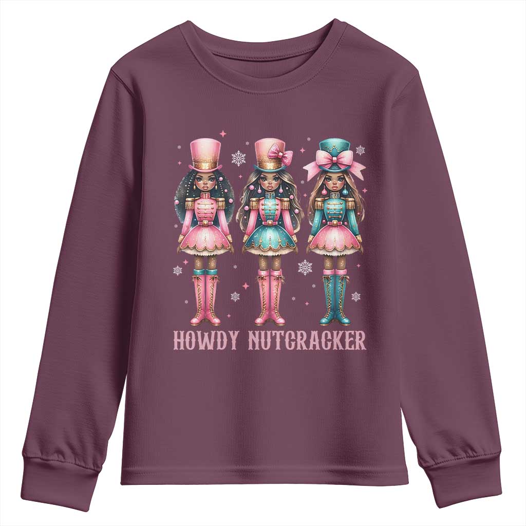 Howdy Nutcracker Cowgirl Christmas Western Country Youth Sweatshirt - Wonder Print Shop