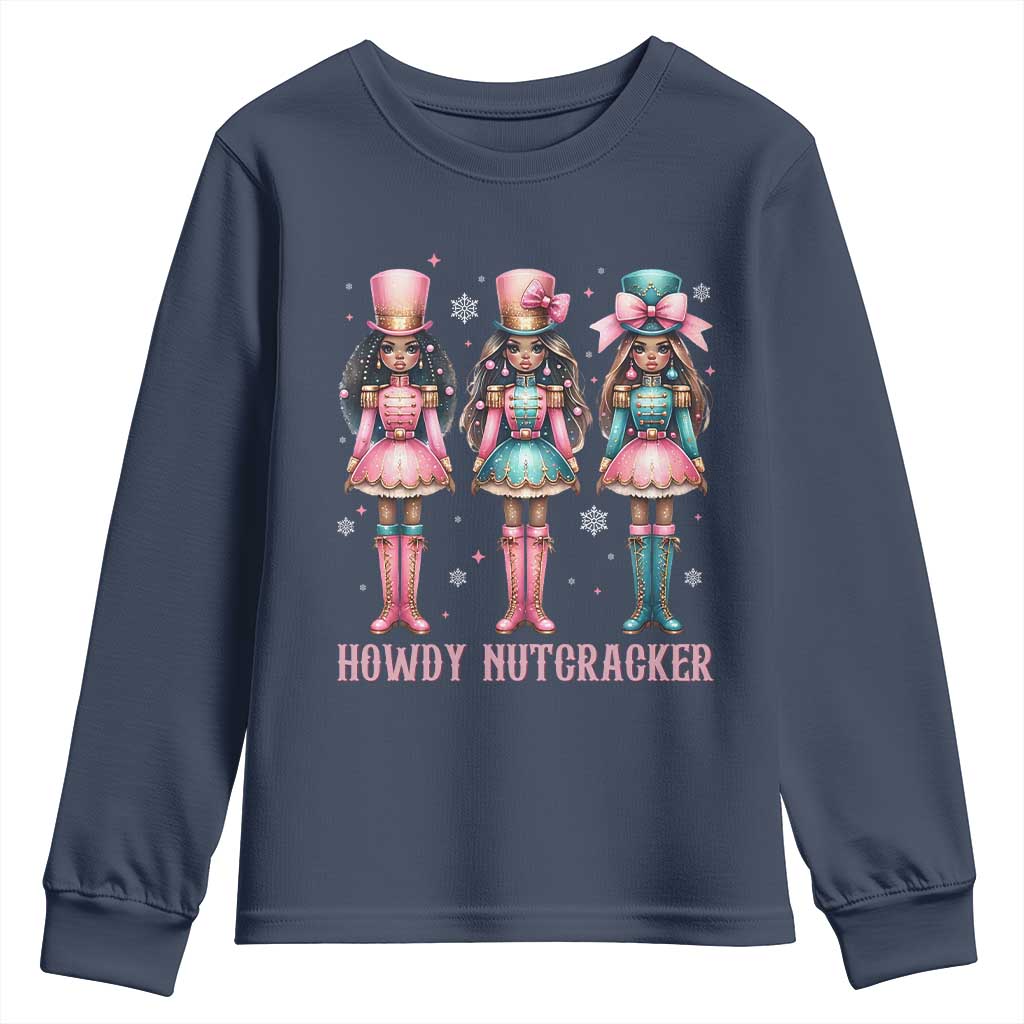 Howdy Nutcracker Cowgirl Christmas Western Country Youth Sweatshirt - Wonder Print Shop