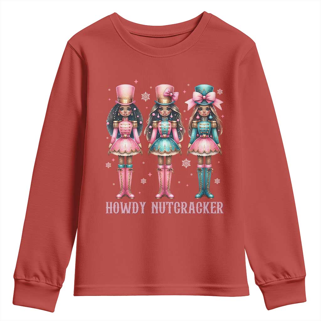 Howdy Nutcracker Cowgirl Christmas Western Country Youth Sweatshirt - Wonder Print Shop
