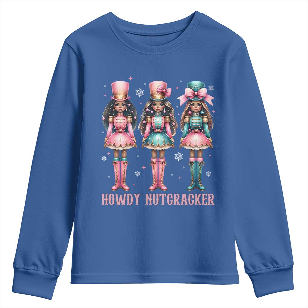 Howdy Nutcracker Cowgirl Christmas Western Country Youth Sweatshirt - Wonder Print Shop