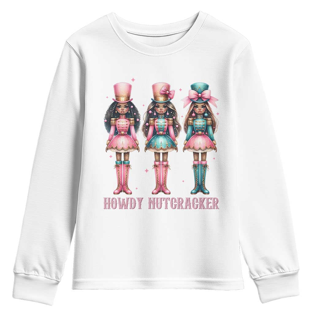 Howdy Nutcracker Cowgirl Christmas Western Country Youth Sweatshirt - Wonder Print Shop