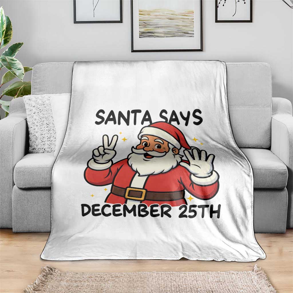 Santa Christmas December 25th Season Throw Blanket - Wonder Print Shop