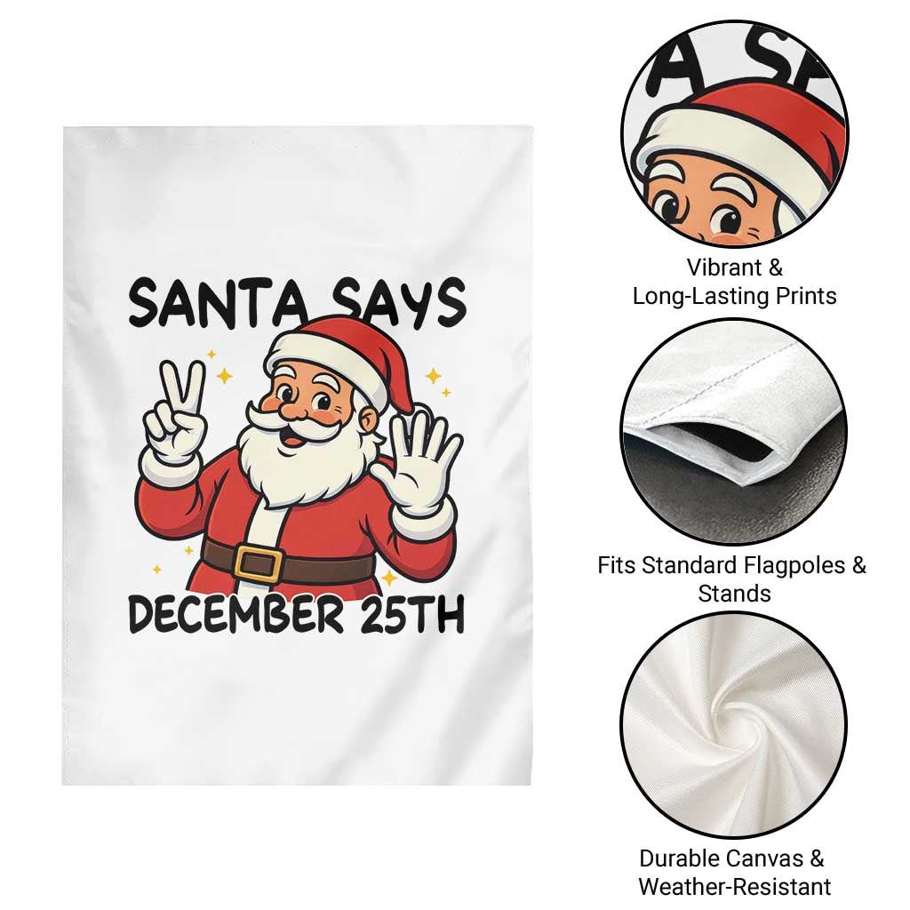 Santa Christmas December 25th Season Garden Flag - Wonder Print Shop