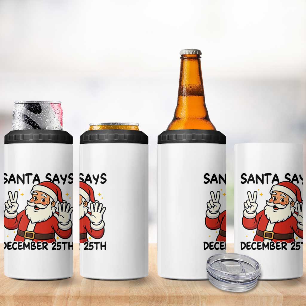 Santa Christmas December 25th Season 4 in 1 Can Cooler Tumbler - Wonder Print Shop