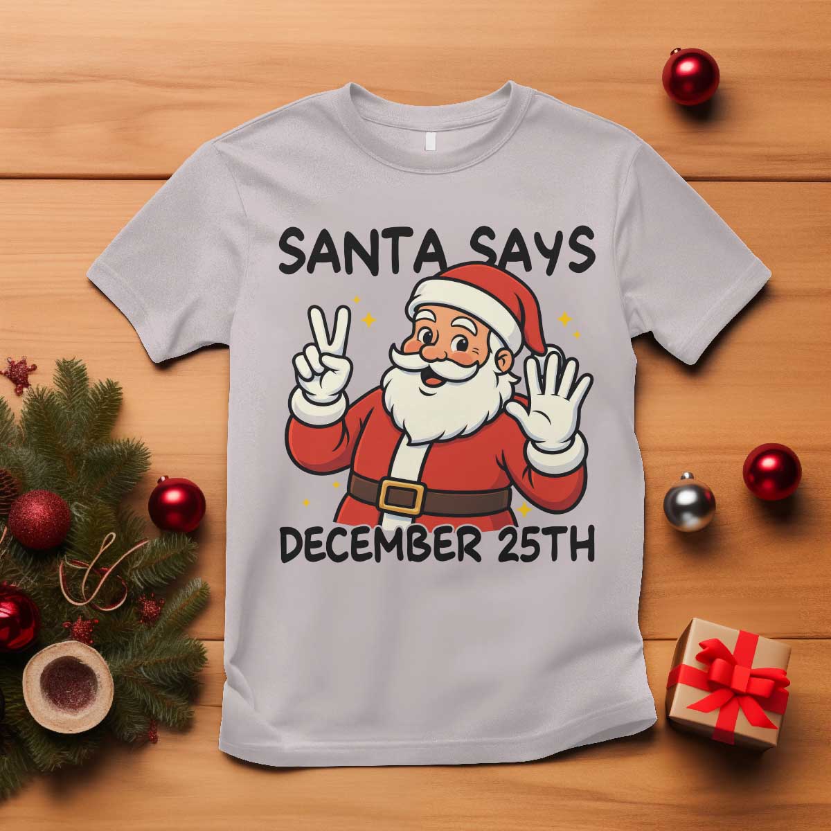Santa Christmas December 25th Season T Shirt - Wonder Print Shop