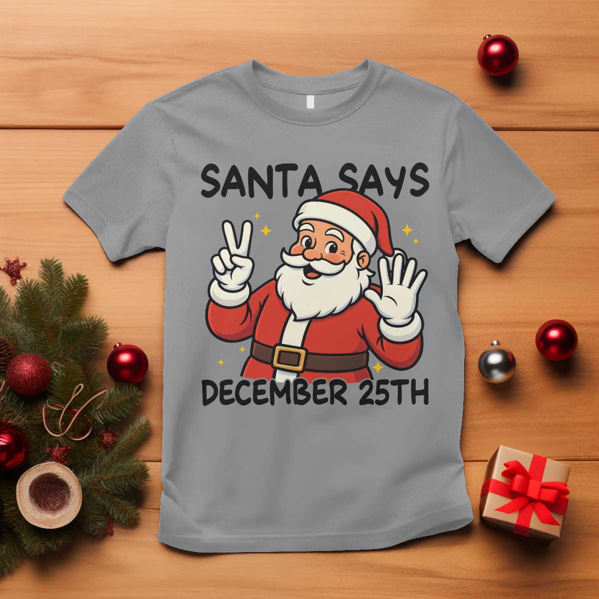Santa Christmas December 25th Season T Shirt - Wonder Print Shop