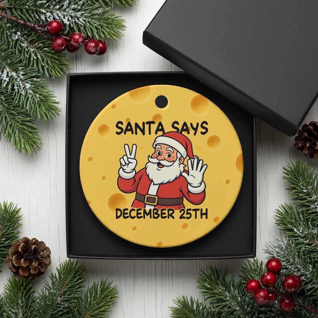 Santa Christmas December 25th Season Ceramic Ornament - Wonder Print Shop