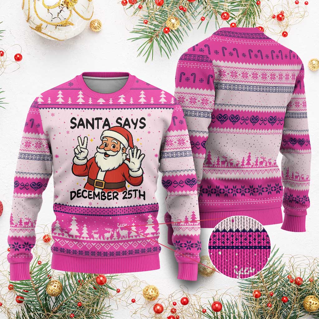 Santa Xmas December 25th Season Ugly Christmas Sweater - Wonder Print Shop