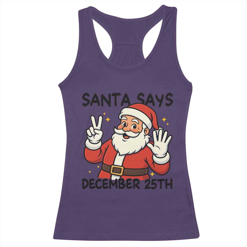 Santa Christmas December 25th Season Racerback Tank Top - Wonder Print Shop