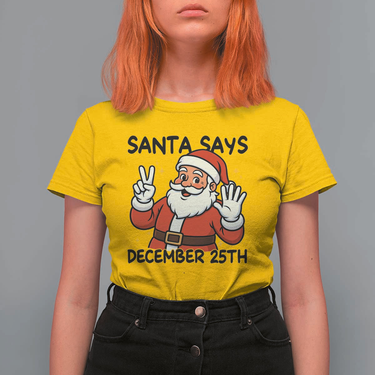 Santa Christmas December 25th Season T Shirt For Women - Wonder Print Shop
