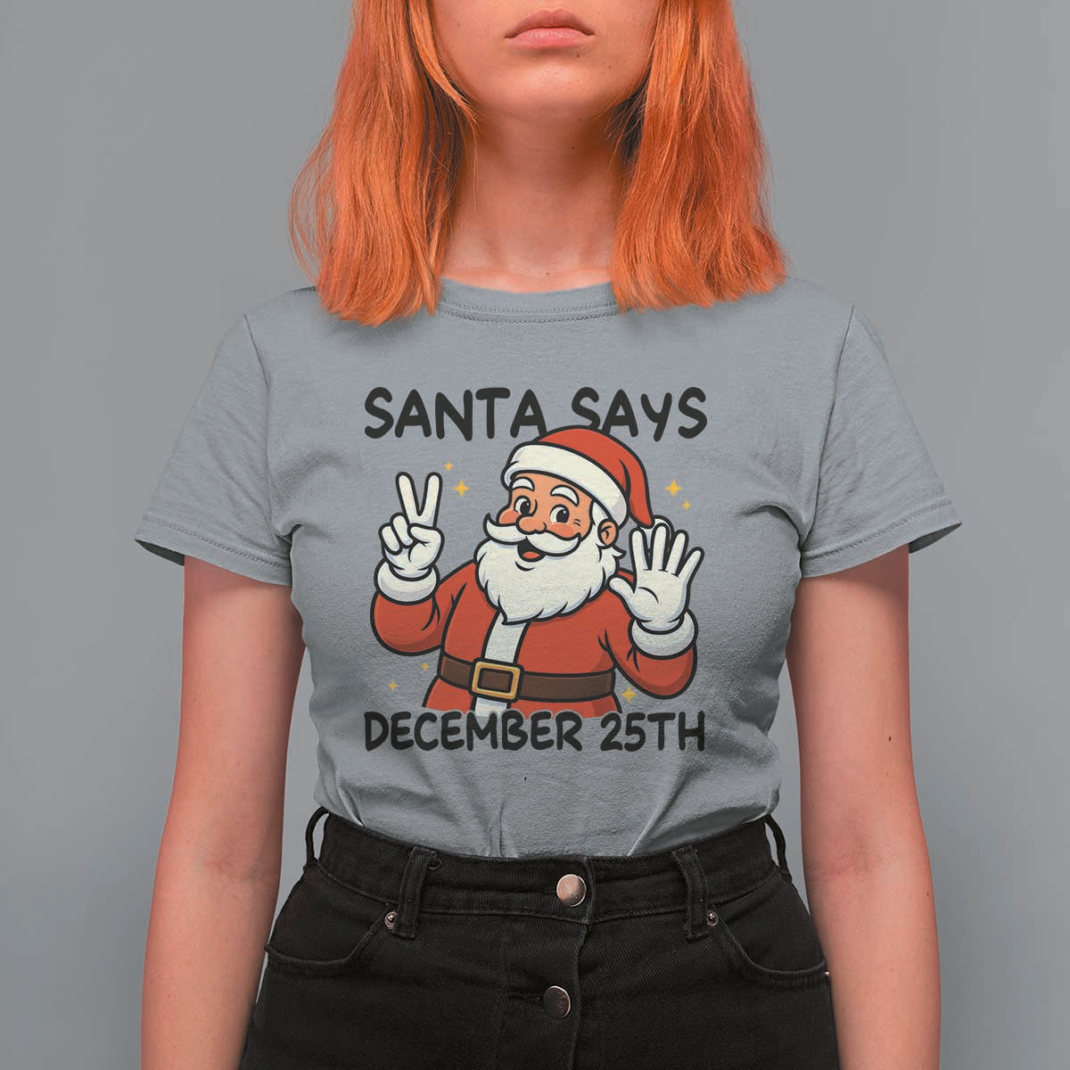 Santa Christmas December 25th Season T Shirt For Women - Wonder Print Shop