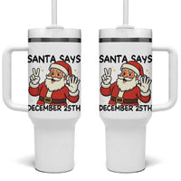 Santa Christmas December 25th Season Tumbler With Handle - Wonder Print Shop