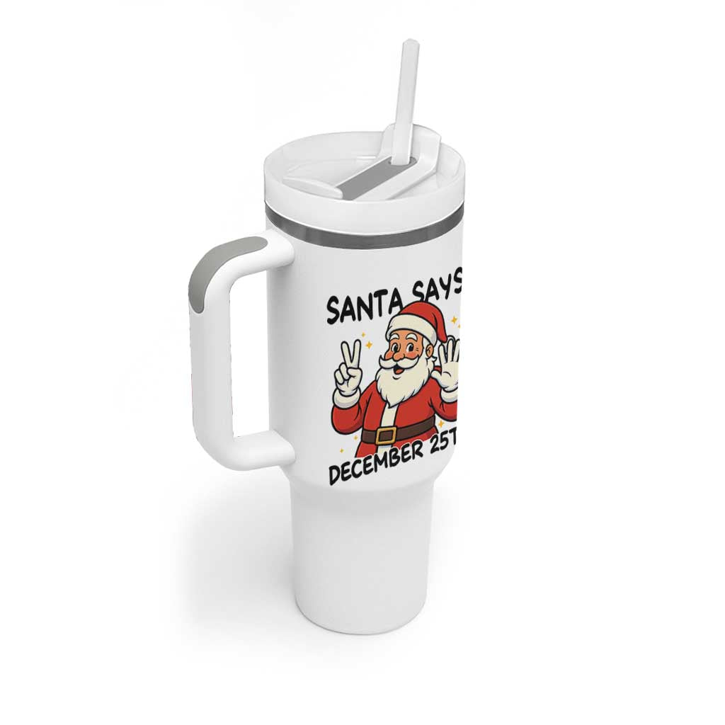 Santa Christmas December 25th Season Tumbler With Handle - Wonder Print Shop
