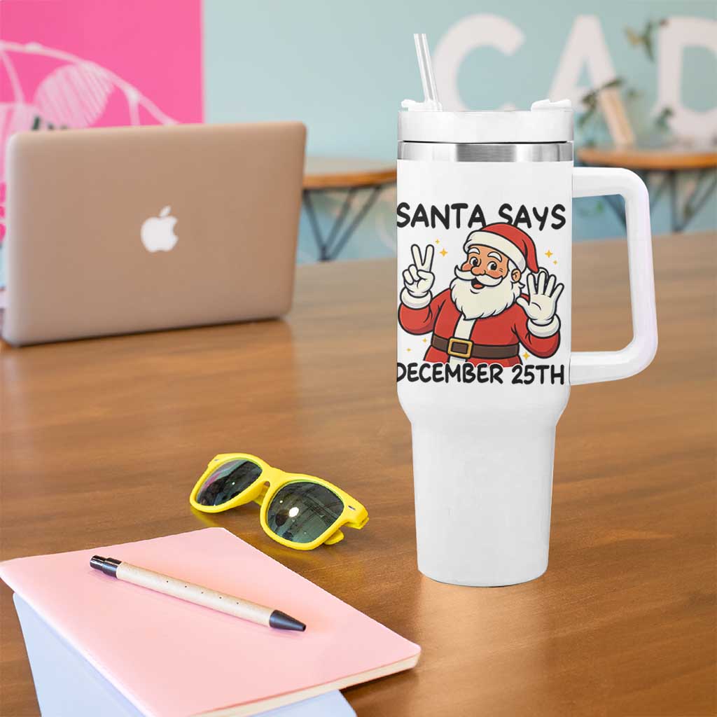 Santa Christmas December 25th Season Tumbler With Handle - Wonder Print Shop
