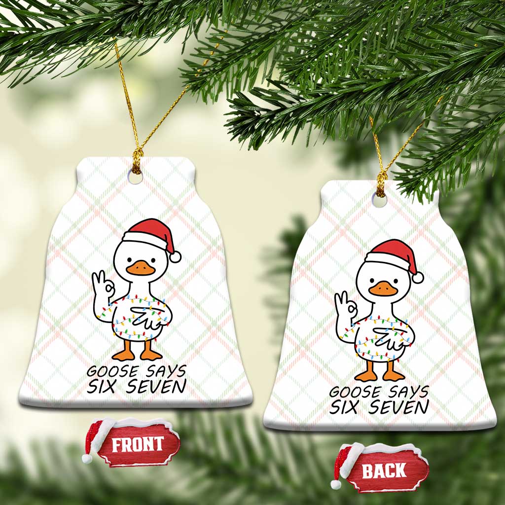 67 Six Seven Chirtsmas Meme Ceramic Ornament Funny Silly Goose - Wonder Print Shop