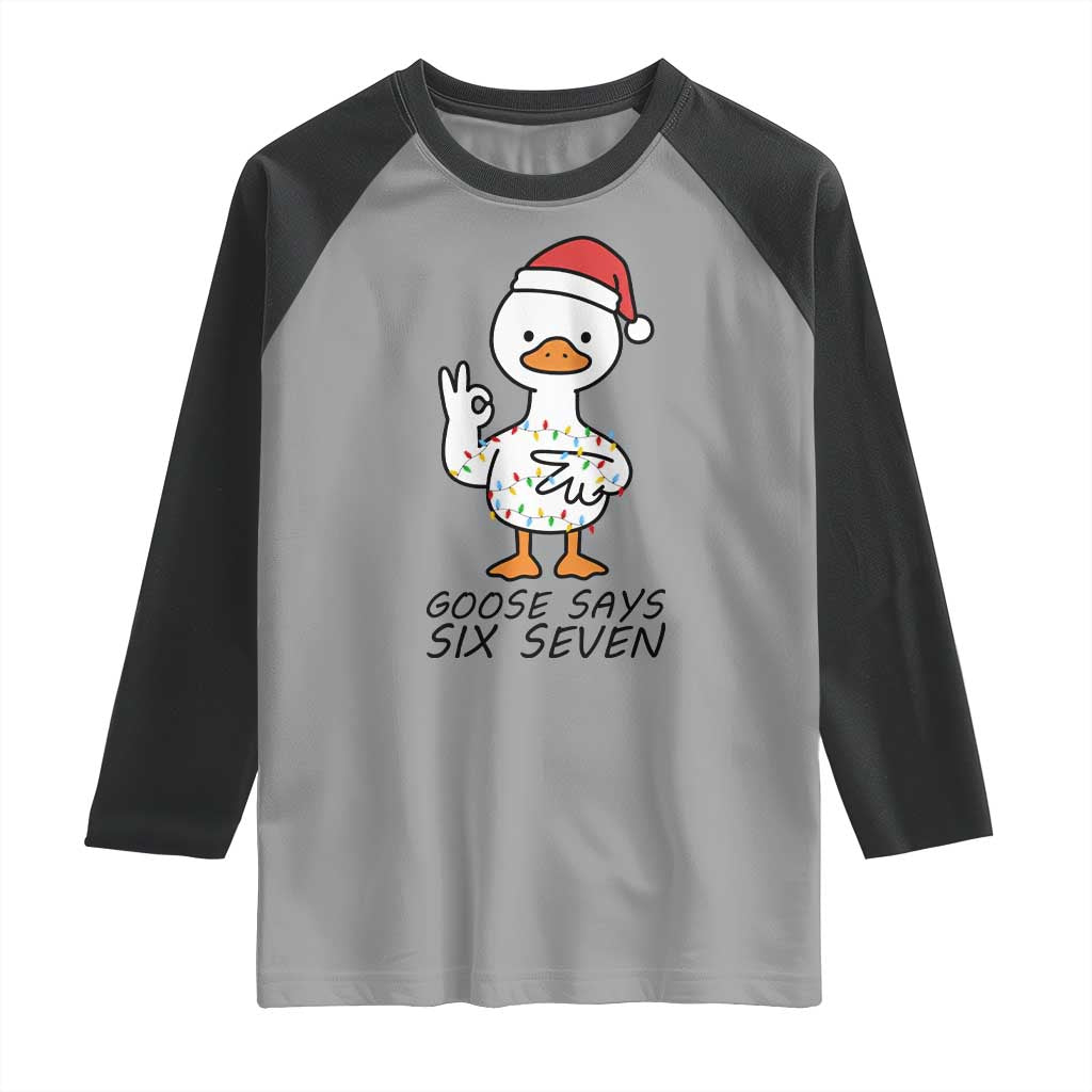 67 Six Seven Chirtsmas Meme Raglan Shirt Funny Silly Goose - Wonder Print Shop