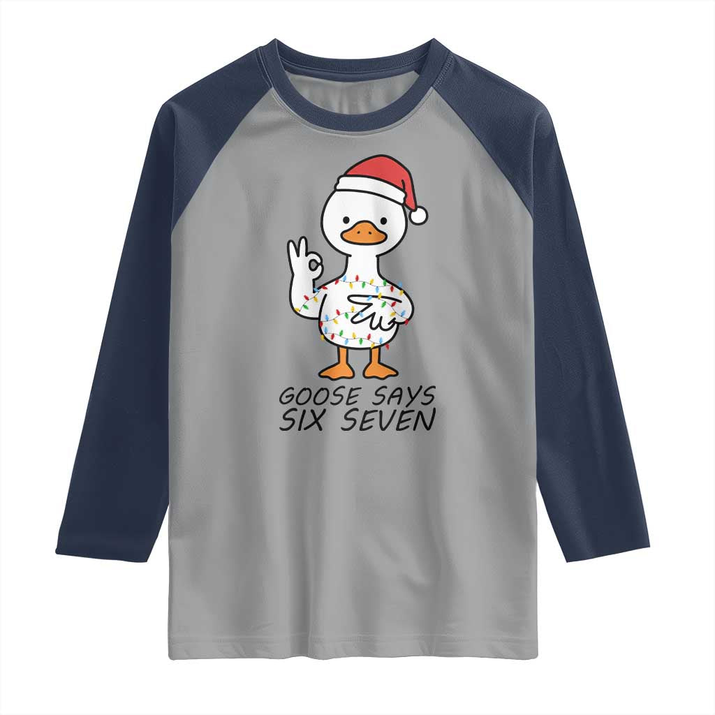 67 Six Seven Chirtsmas Meme Raglan Shirt Funny Silly Goose - Wonder Print Shop