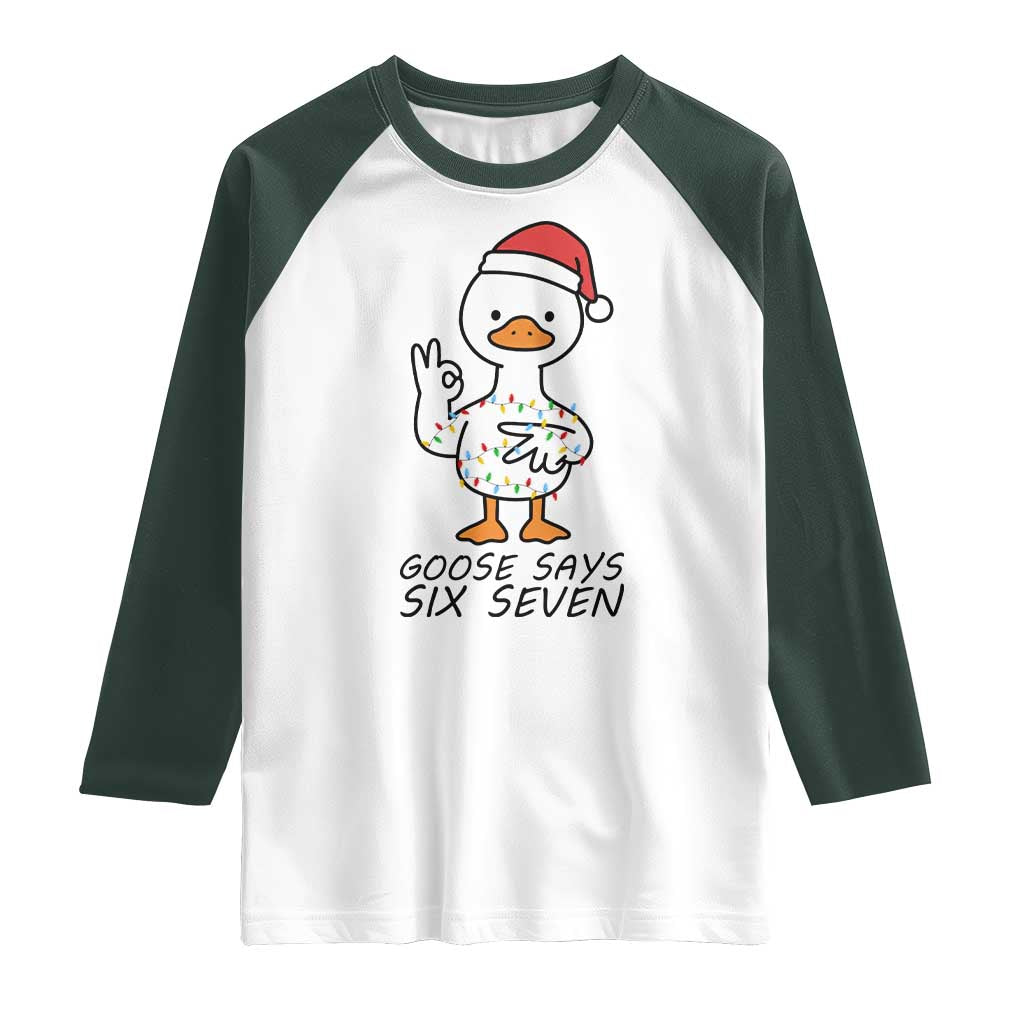 67 Six Seven Chirtsmas Meme Raglan Shirt Funny Silly Goose - Wonder Print Shop
